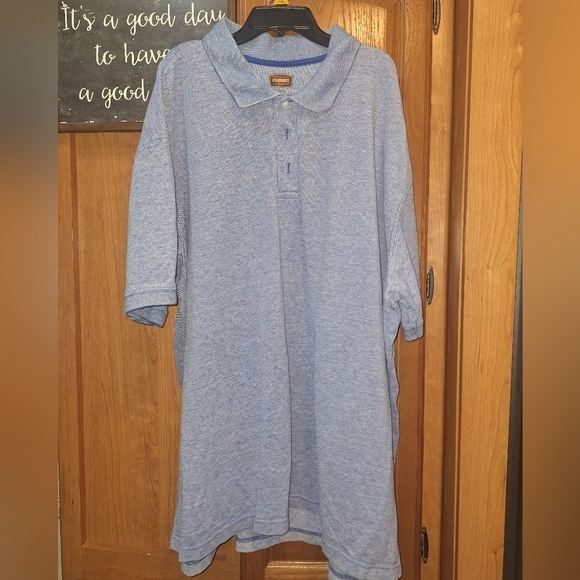 Foundry Heathered Blue and Light Blue Polo Shirts In A Size 4XL. Casual, Summer - Picture 5 of 11